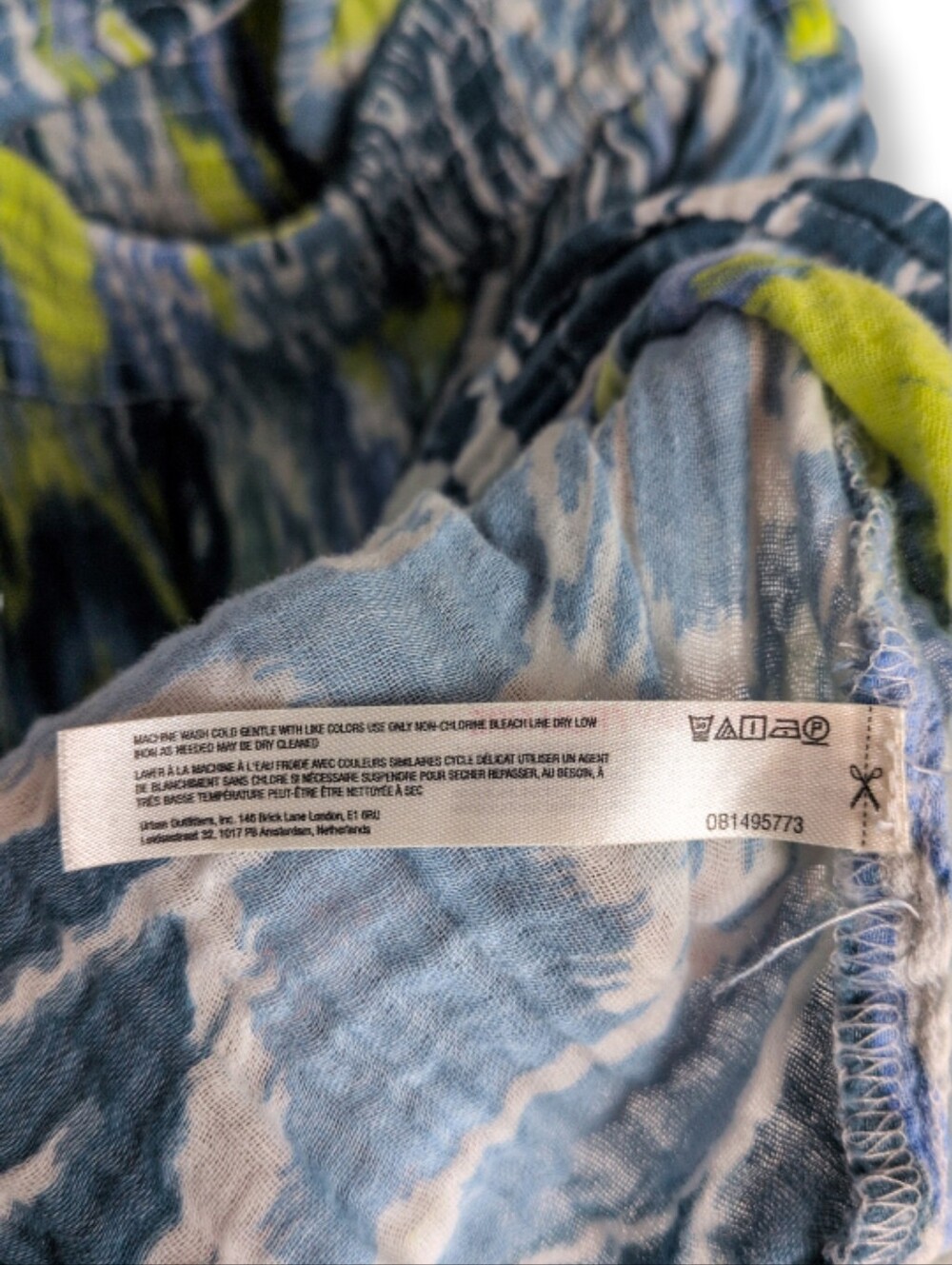 By Anthropologie Reversible Smocked Strapless Mini Dress Blue Ikat XSP - Picture 9 of 10